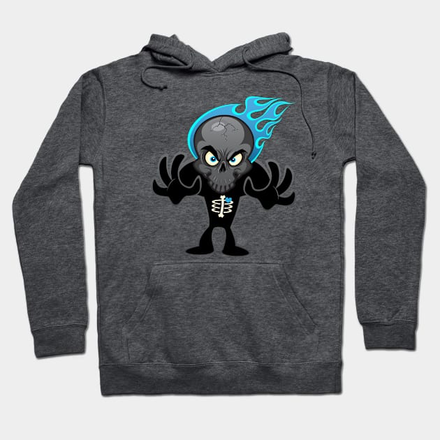 SkullyDawg Blue Flame Hoodie by Goin Ape Studios